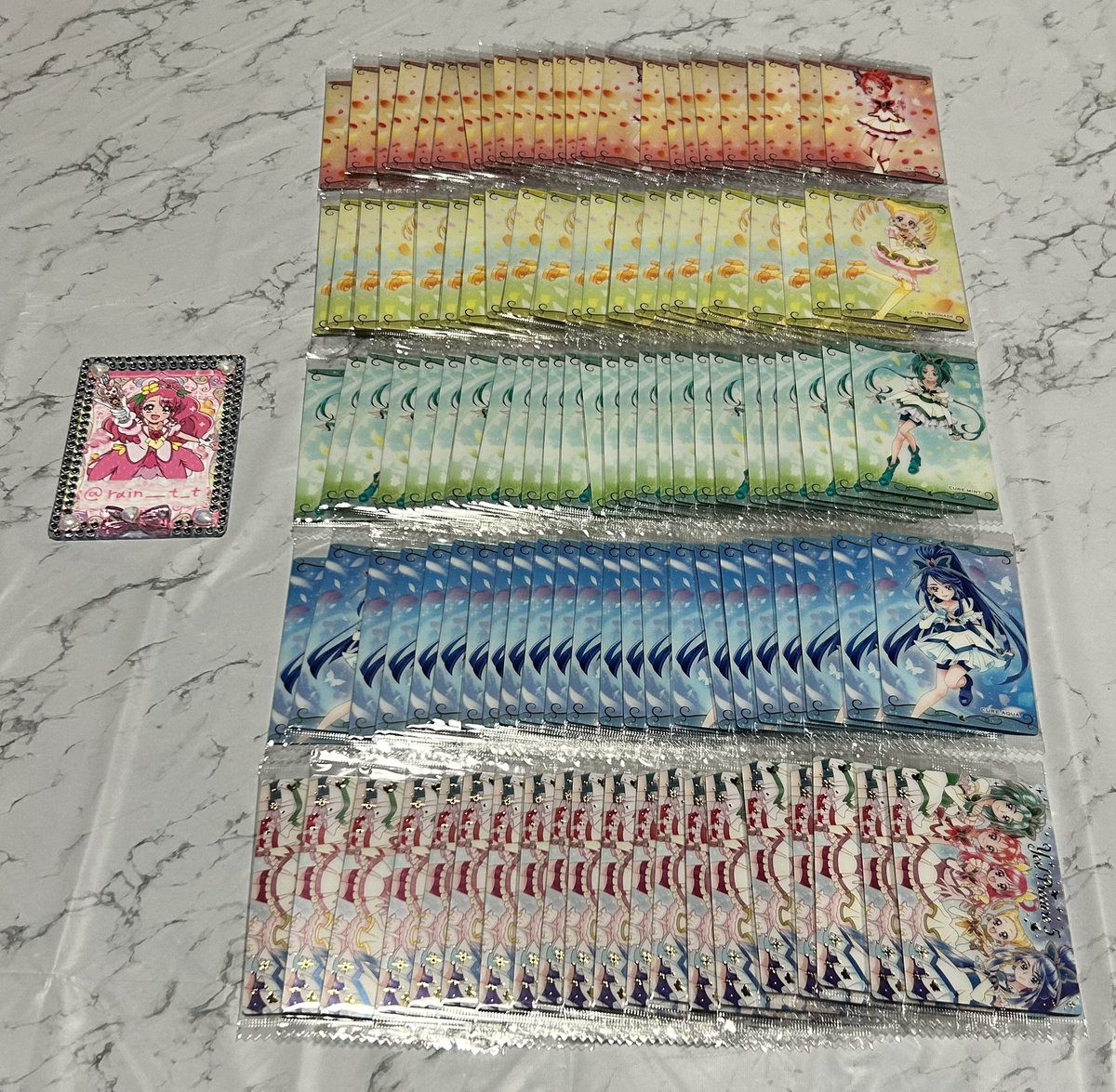 rain__t_t's tweet photo. 【交換】プリキュア ウエハース 13

譲：画像1～6

求：HRグレース

赤線開封済み
アルカナ、HRは1:1希望(ものにより2:1可能)
比率違い可能
1弾厳しめ
条件の良い方、纏めての方優先
検索からもお気軽にお声掛け下さい🌸 https://t.co/N0YyDjusgw