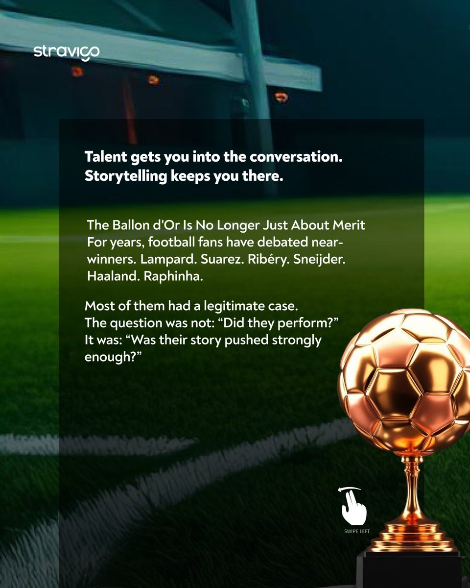 StravigoNG's tweet photo. Being the best and being the most recognized are two different things.

From football to business, talent may earn admiration, but it's the story behind it that captures attention.

And attention is what turns skill into opportunity.
 
(See thread below 👇🏽) https://t.co/kDak8NzpY6