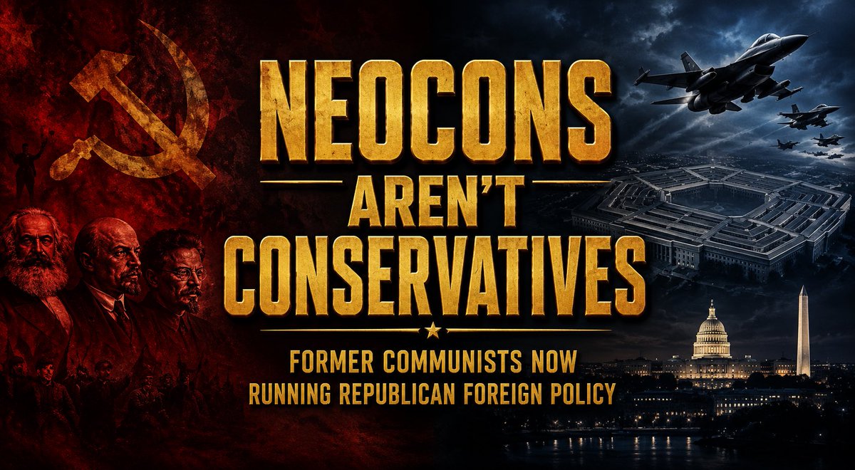 BeeBopCD's tweet photo. Neoconservatives (neocons) aren’t conservatives. 

Many of the key early figures came from far-left backgrounds — specifically Trotskyist and anti-Stalinist communist circles.
They broke with Soviet communism, but critics argue they never abandoned the revolutionary mindset. 
They simply changed the language and the target.