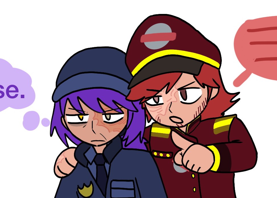lamr44732's tweet photo. #amongusshow #amongus #redxpurple #purplexred #camtain #camcap #cameracap #redpurps #securitycaptain #digitalart
Captain is awfully close to security guard https://t.co/LjdY6UFWiv