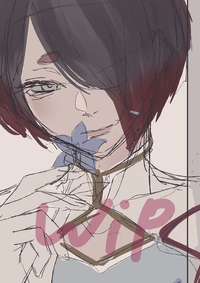 siitake_dayo's tweet photo. やっと誕絵のラフをやってる https://t.co/zPHauM8trX