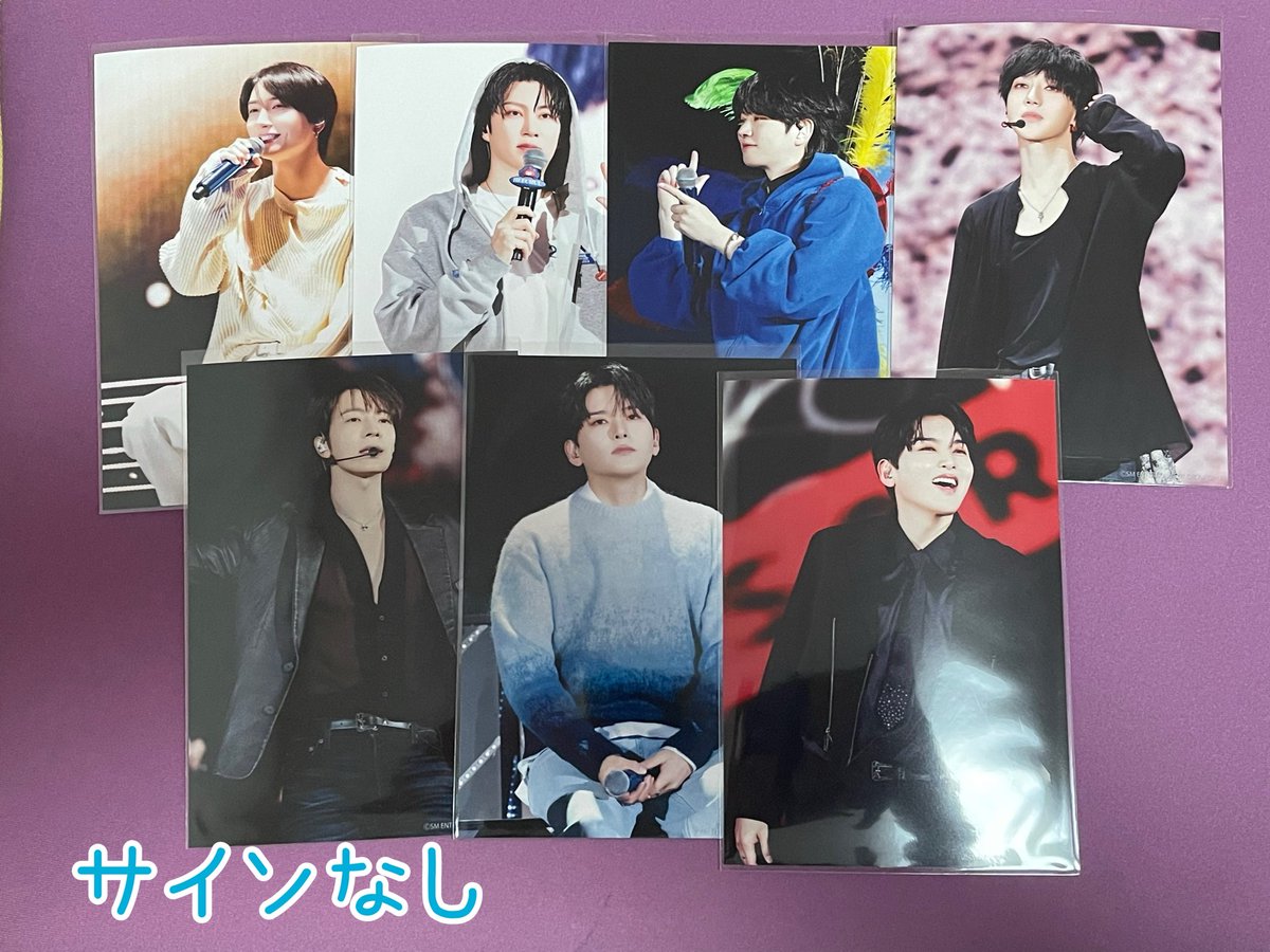 emijae4's tweet photo. 【交換お願いします】
SUPER JUNIOR 20th Anniversary TOUR <SUPER SHOW 10> in JAPAN』ランダムブロマイド vol.2

譲：
(サインなし)
イトゥク、ヒチョル、イェソン、ドンヘ、リョウク、キュヒョン(1〜2枚目)
⚠️全てL版

求：
ウニョク 同種 (3枚目)
黒衣装＞メガネ

郵送での交換希望です🙇‍♀️ https://t.co/C3VDjaEhoh