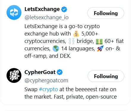 theonathaner's tweet photo. @letsexchange_io @cyphergoatcom 🟦 LetsExchange: 4
🐐 CypherGoat: 4 https://t.co/O6M4IxhDpb