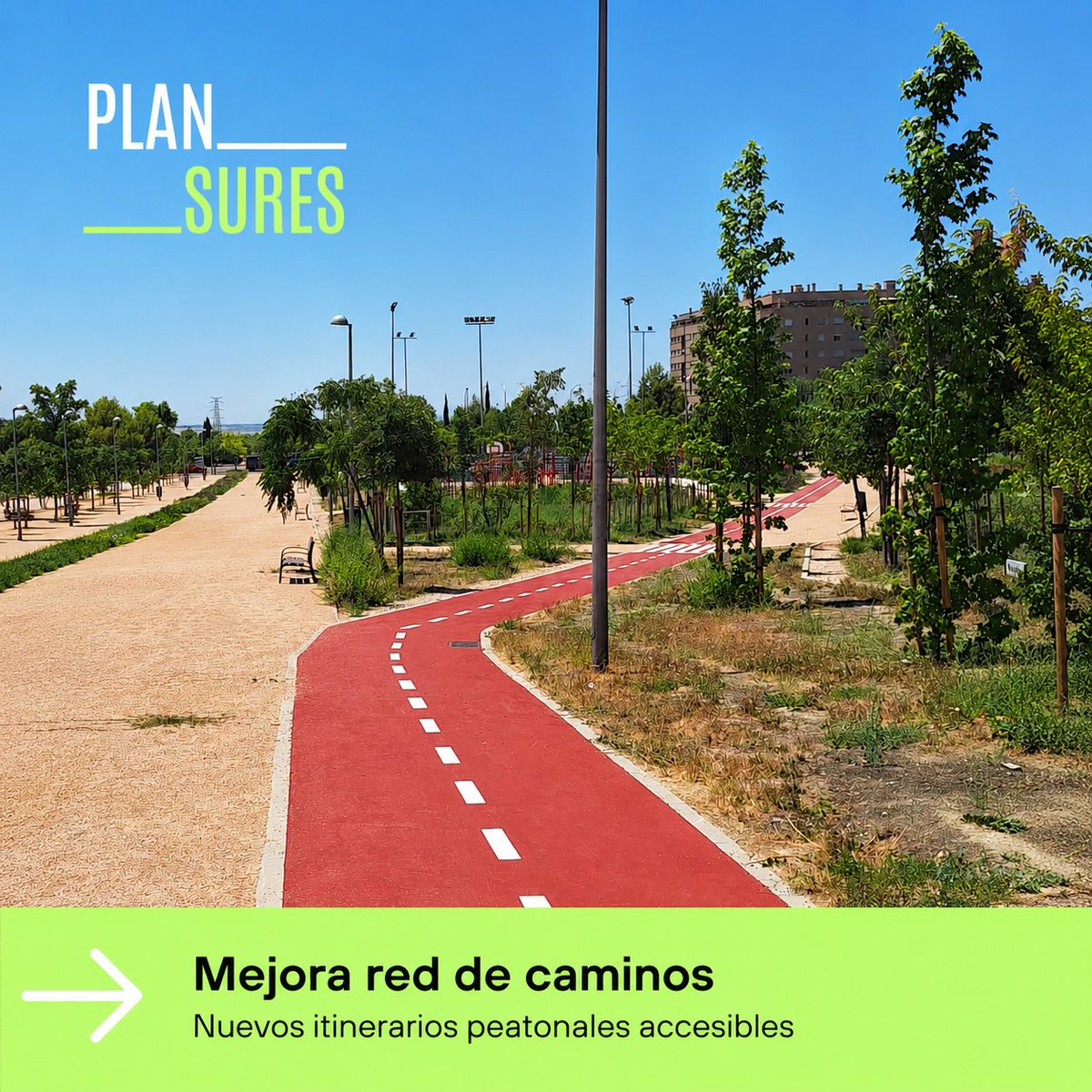 DecideMadrid's tweet photo. 🌳 El Ensanche de Vallecas estrena una zona verde más cómoda, accesible y disfrutable.
El #PlanSURES ha mejorado 39.730 m² con nuevas plantaciones, caminos accesibles, juegos infantiles, calistenia, pérgolas y zonas de descanso.
#VillaDeVallecas https://t.co/0YQv1nrQ1y