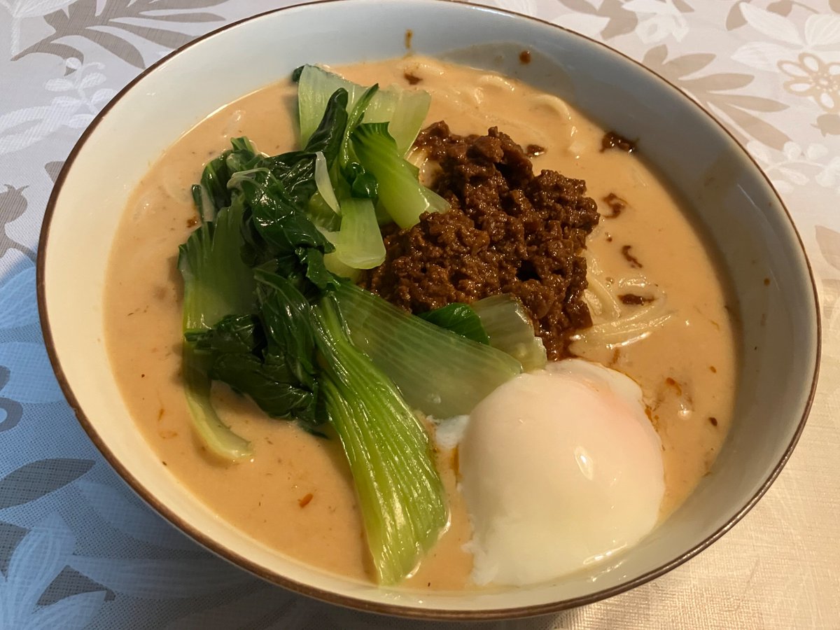 ta___to38's tweet photo. 本日はオズパ麺🍜
ちばからの伝説のww担々麺🍜

まろやかクリーミーで肉味噌の味わいとよく合います😋 https://t.co/1vdH2CR1f5