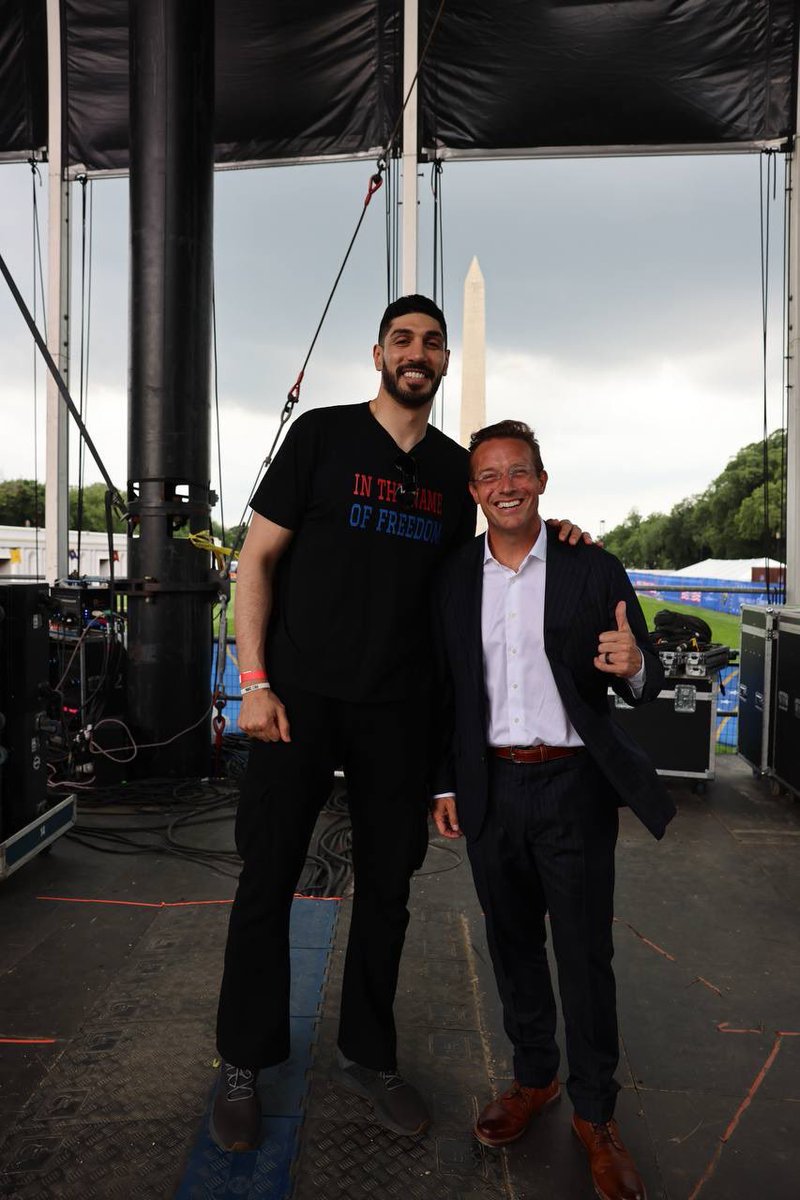 bennyjohnson's tweet photo. What an incredible day celebrating America. 🇺🇸

Thank you to @A1Policy for having me for a fireside chat on the Athletics for America initiative — keeping our sports strong, fair, and rooted in the values that made this country great.

And thank you to @coachbrucepearl and @EnesFreedom for a great conversation! 

Grateful to be part of it all. Let's keep winning.