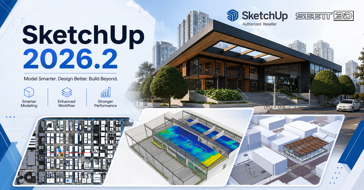 SeeIt3D's tweet photo. SketchUp Desktop 2026.2 is here.

✅ Analysis Hub
✅ Advanced Shadows
✅ Daylight tools
✅ Better LayOut graphics
✅ Group Clipping Masks
✅ Faster shadows
✅ Improved Revit + Scan workflows

Full breakdown on SEEIT3D.  https://t.co/ivh66vMwFn

#SketchUp #3DDesign #CAD https://t.co/qtBtRLf7en