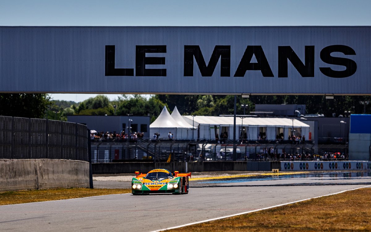 mazdaukpr's tweet photo. Here's some more photo highlights from last weekend's @lemansclassic where the 1991 winning Mazda 787B returned to the tarmac of the Circuit De La Sarthe for some demonstration laps 35 years after its famous victory. https://t.co/gKauxrZipj