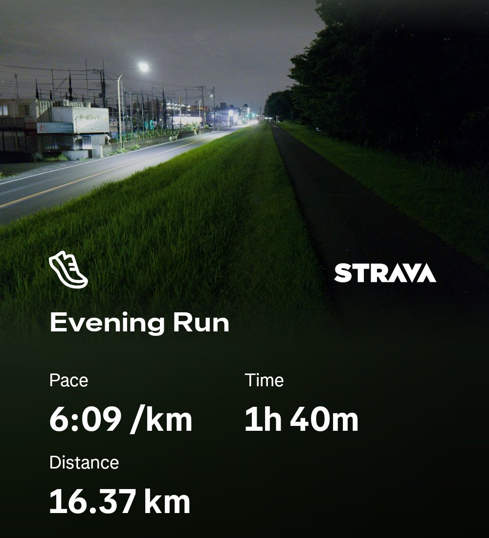 ShigehiroHara's tweet photo. 初めは体が重かったが、4km過ぎから少し軽くなり、何とかなるもんだなの 16kmE. https://t.co/LgRWctBNWq