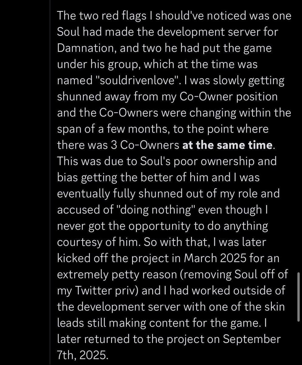 vinnycrab's tweet photo. i still think hytoko and basil are horrible manipulators, but soul shouldnt be framed as innocent. ESPECIALLY since he did the SAME exact thing to mala back in the damnation era. (from the ballsnecrosis discord server) #forsaken #forsakenrblx https://t.co/jPrrFIJa2L