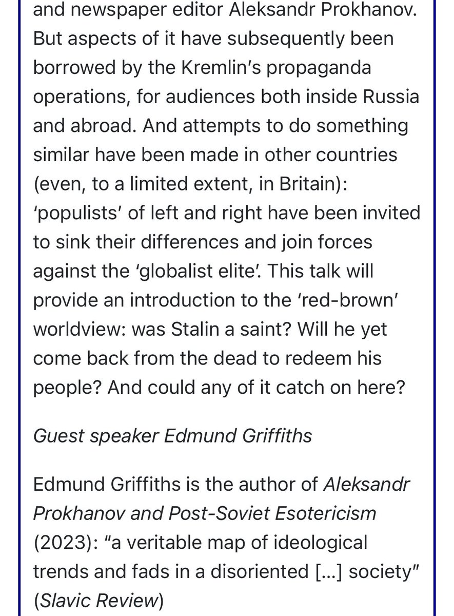EdmundGriffiths's tweet photo. I will be speaking on "Red-brown politics in Russia and beyond" at this year's @OfficialSPGB summer school in Worcester (St John's Campus, University of Worcester, 21–23 August; I don't know the specific date &amp; time for my bit yet)
https://t.co/vtrdFqpBCJ https://t.co/oDDBN14ZDG