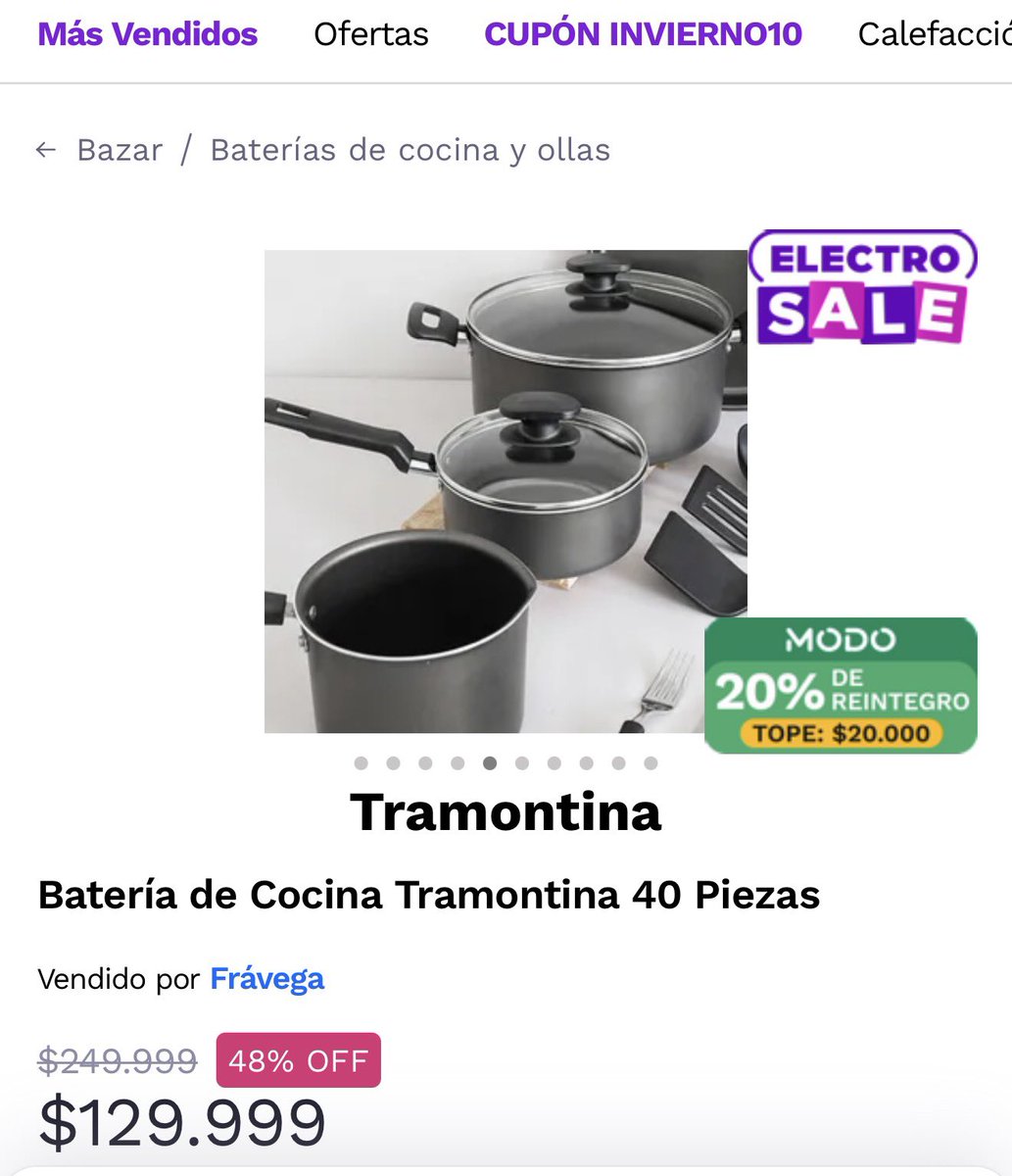 vmenditto's tweet photo. 💣 ELECTRO SALE en FRÁVEGA 

📣Hasta el 8/7 tenes hasta 40% off y hasta 12 cuotas sin interés . 

📱 Podes sumarle la promo de 20% MODO con tope $20.000 por banco adherido !!!

Ademas hay productos que tienen sus cupones específicos y te dejan los precios aún más bajos 💪 

Te dejo algunas cositas que encontré que valen la pena 

https://t.co/xYa2b7rqAi