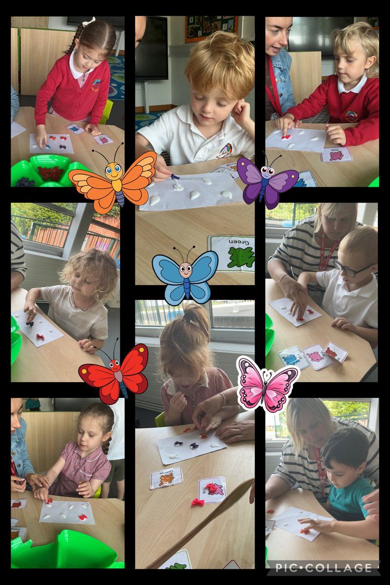 YsgolHenFelin's tweet photo. #YHFCLASS3 created a beautiful butterfly scene using coloured bow pasta. We also had lots of fun enjoying the sunshine! 🦋☀️ #TEYC https://t.co/kooHBucNGk