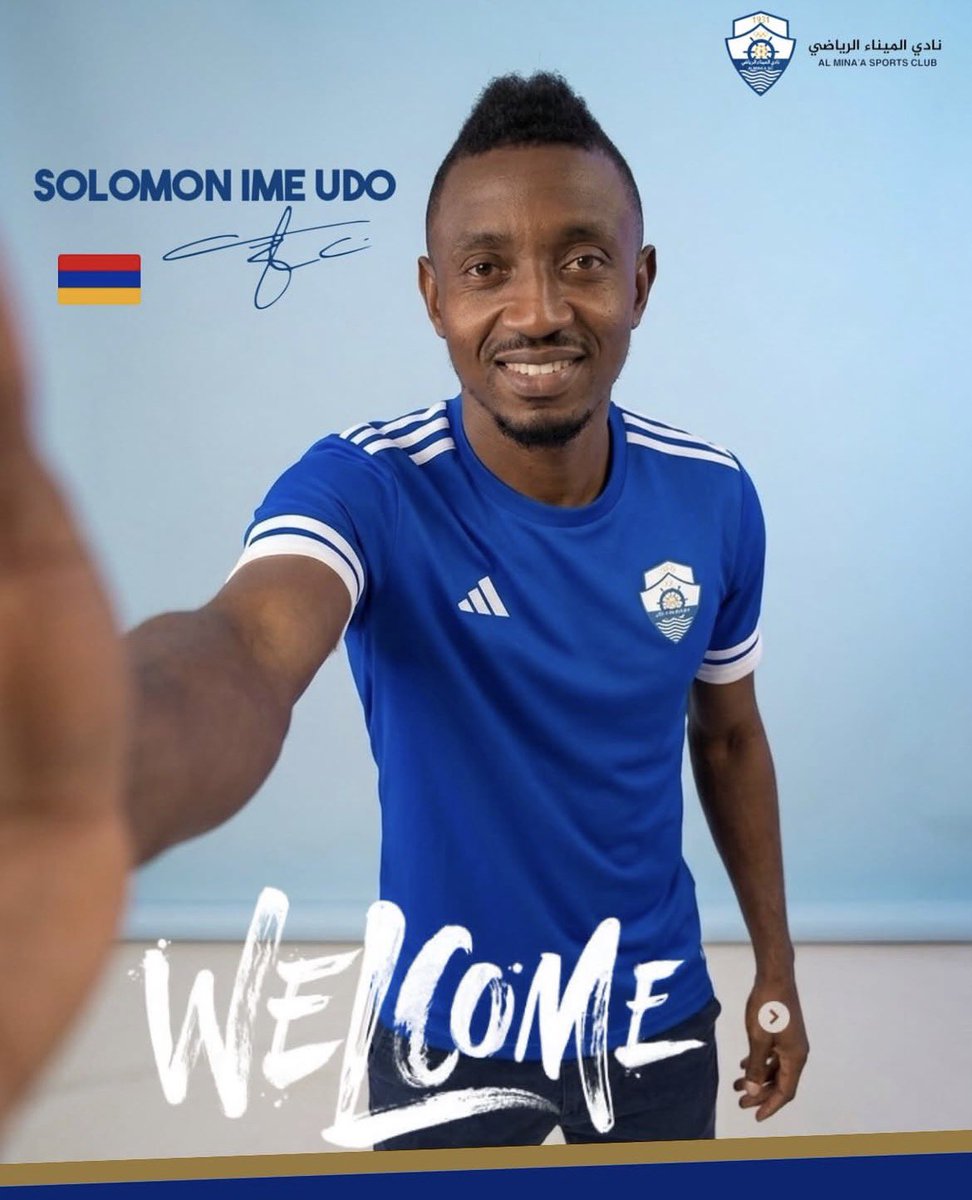 ArmenieFootball's tweet photo. 🇦🇲
Officiel ✅ : Le milieu Solomon Udo 🇦🇲 a quitté Al Arabi 🇸🇦 et a signé à Al Mina’a SC 🇮🇶 !
#Udo https://t.co/Nph8qJaetx