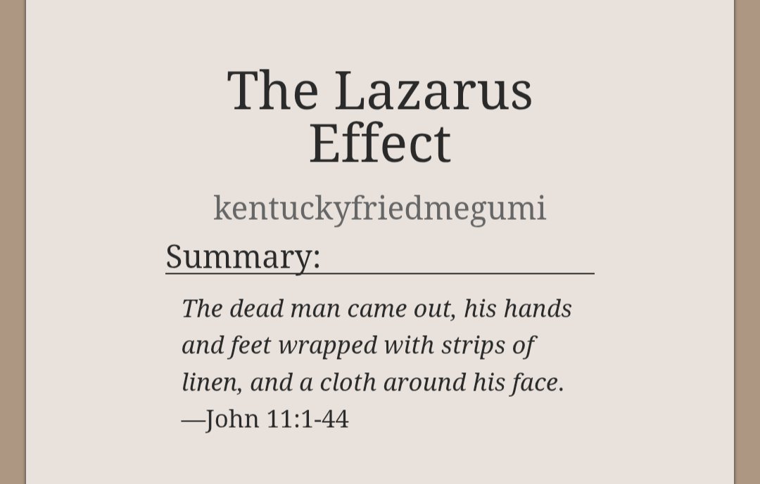 kyfriedmegumi's tweet photo. The Lazarus Effect, a blast from the past

for scars, day 4, #ITFSWeek2026 https://t.co/E5ZJolQSAd
