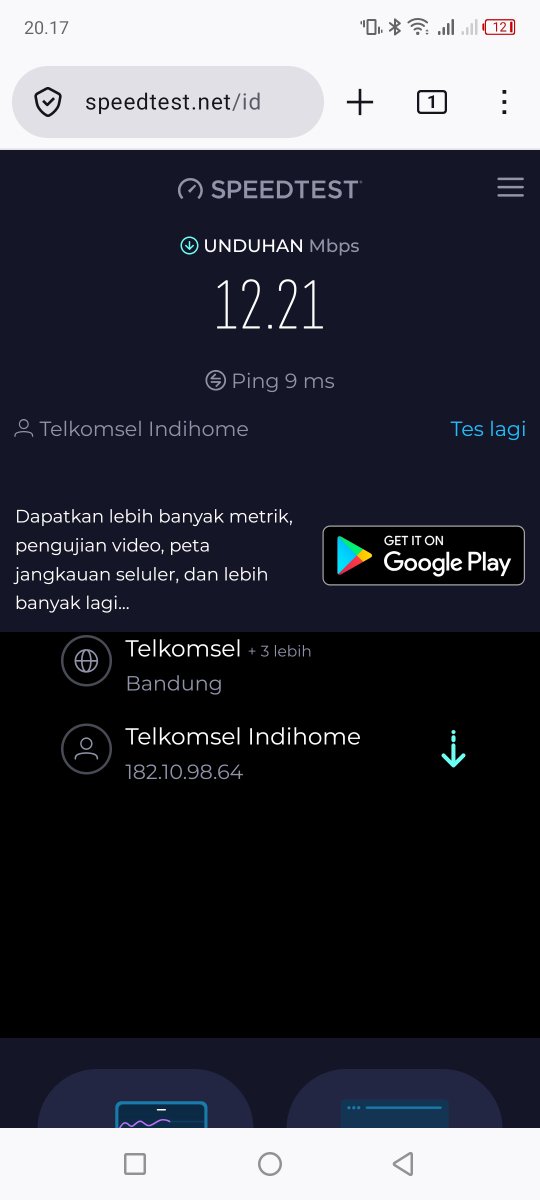 FarhanRenaldi_'s tweet photo. Min yang bener aja, masaa cuman segini kecepatannya, padahal paket saya yang 75Mbps loh, jauh banget ini, udah restart modem juga
@IndiHome https://t.co/eHW2eOjnTK
