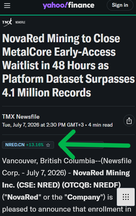 IkkeLestiani's tweet photo. YO FAM, 48 HOURS LEFT AND METALCORE IS ALREADY PACKED

920 users are in
1,000 spots total
80 left

That is the math I like

NovaRed says it is closing the waitlist to prioritize onboarding, data access and support for the existing cohort. Translation: they are managing demand, not begging for attention

And with MetalCore now above 4.1M records, up from 2.7M+, this AI exploration platform is scaling fast
$NRED is giving me user traction, data scale and a clean AI-mining angle in one update

Do your own due diligence https://t.co/aGjI4nJzik

$MSFT $OKTA $IBM