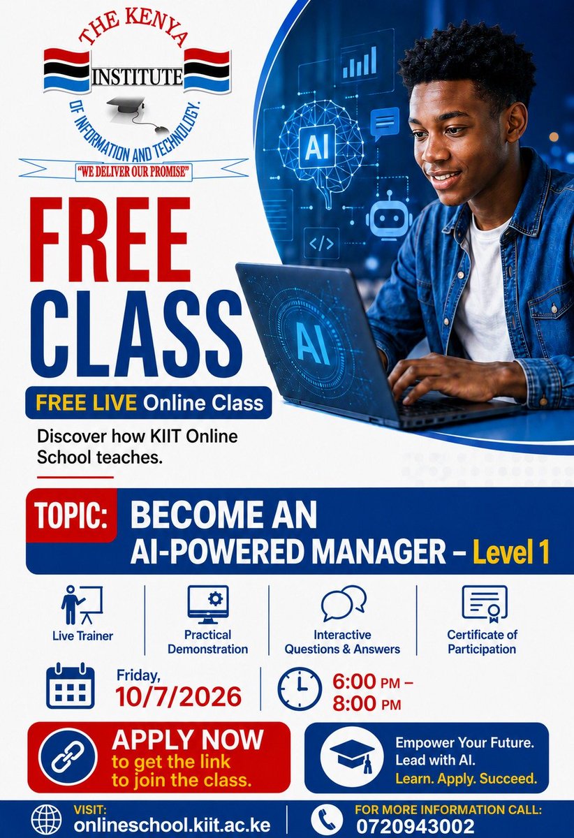 MagonduJob's tweet photo. Are you managing your work the old way?

Discover how AI can help you plan, organize, write reports, analyze data, and save hours every week.

Join our FREE class this Friday 
Register here https://t.co/0i5wL8n2rE https://t.co/kd19OVFF3G