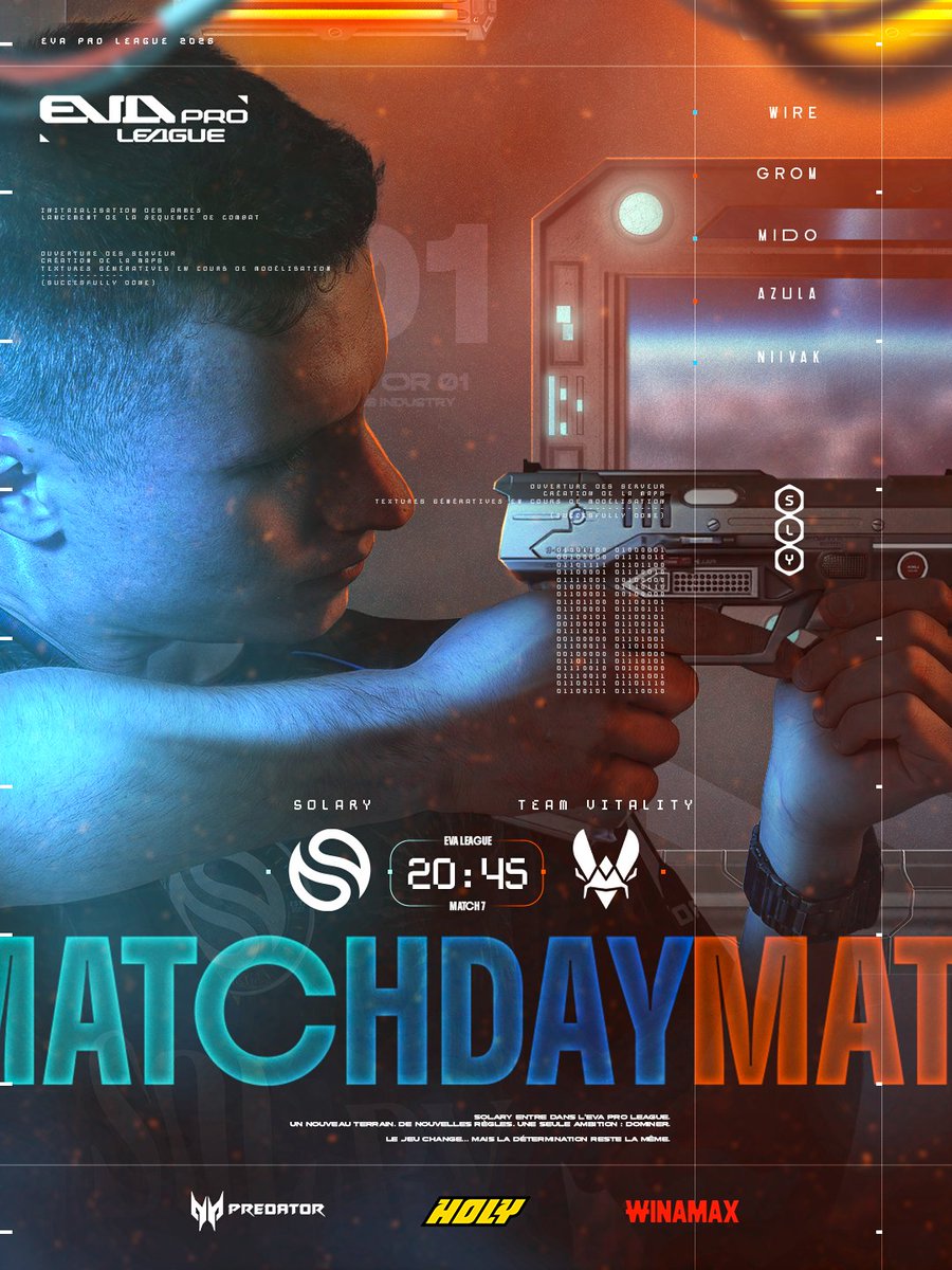 SolaryTV's tweet photo. 🔵 EVA Pro League - Day 7 - Team Vitality

On enchaîne classique sur classique et on ne va pas s'arrêter là 🫡

🟦https://t.co/cMR0CaMG1J 
🟨≃20H45 (dépendant du BO précédent) - #SYWIN https://t.co/s7WRvsvlPl