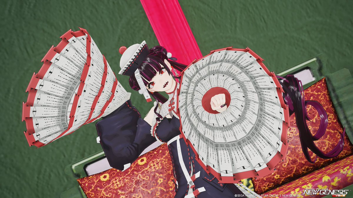fururudis_ship2's tweet photo. 前々から欲しかったチャオキーをミッションパスで貰えてたこと思い出したのでキョンシーです
 #PSO2NGS_S︎S 
 #メンテの日じゃないけどSSを貼る https://t.co/tbyoCIXszi
