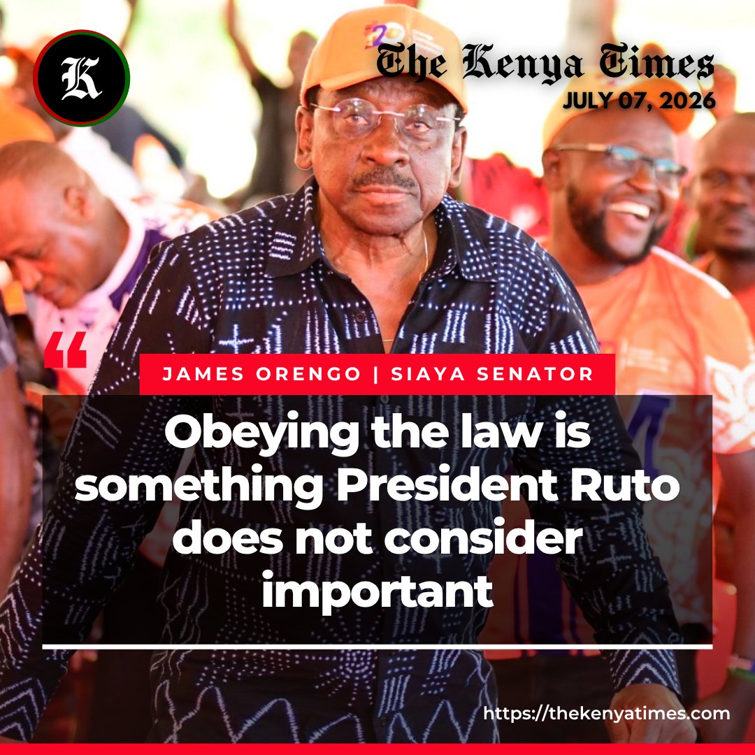 thekenyatimes's tweet photo. Siaya Governor James Orengo says that President William Ruto does not consider obedience to the law important, citing alleged police abductions and killings as evidence. https://t.co/gzyUAMICMM