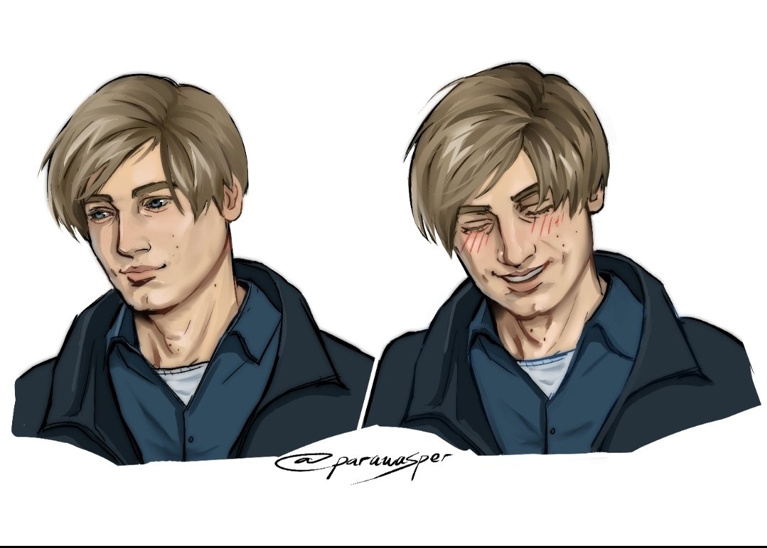 parawasper's tweet photo. i'm meeting leon kennedy's voice actor (nick apostolides) and i rly wanna draw him a leon! help me decide which version 🙏 here's some of my art

#REBHFun #LeonKennedy https://t.co/IU6Kw8tw3O