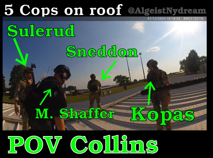 AlgeistNydream's tweet photo. @Piper_truth1 @ken_linke @ZsoltKincses68 @evan_coons @JD_Cashless Thanks for confirming Kopas, Piper.
But I think Ken was accurate with Sneddon before.
It's 5 guys total, since Collins' bodycam records from Collins' POV without showing Collins himself.
Or do you think the guy labeled Sneddon here is someone else? https://t.co/5P07s0Y8nH