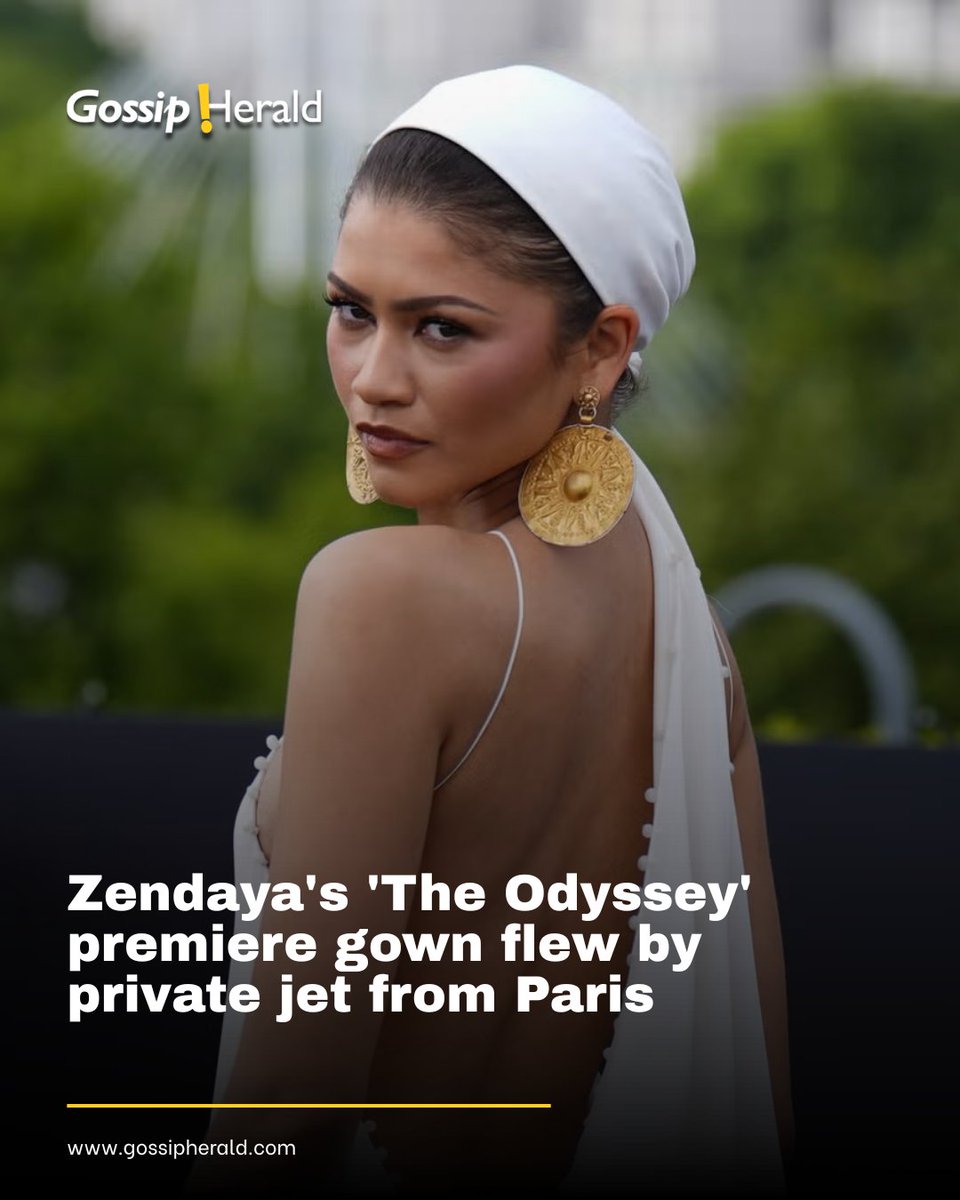 Gossip_Herald's tweet photo. Zendaya wore a Schiaparelli Haute Couture gown flown from Paris to London on a private jet just hours before The Odyssey world premiere, according to her longtime stylist Law Roach.
Read more: https://t.co/eesAOummqD
#Zendaya #Schiaparelli #TheOdyssey #LawRoach #gossipherald https://t.co/Iz9OkeE86l