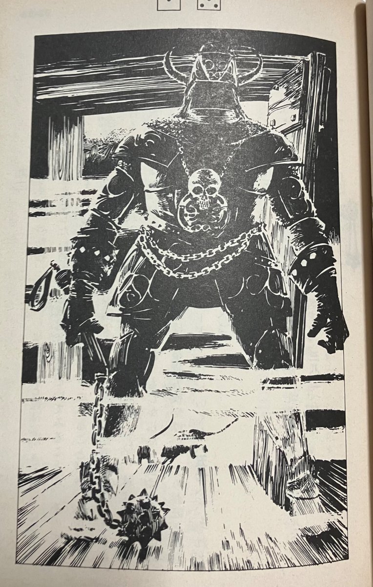 xia_futanaya's tweet photo. イラストだとドルイドの神はシックルを持っていますが、本文では銀の斧に
死の戦士のモーニンスターも鎖がま、と
ファンタジーに馴染みのない日本の読者に解りやすい品物に変えてありますね
訳者の苦労が偲ばれます
#ゲームブック #ファイティングファンタジー https://t.co/jiLocydpvy