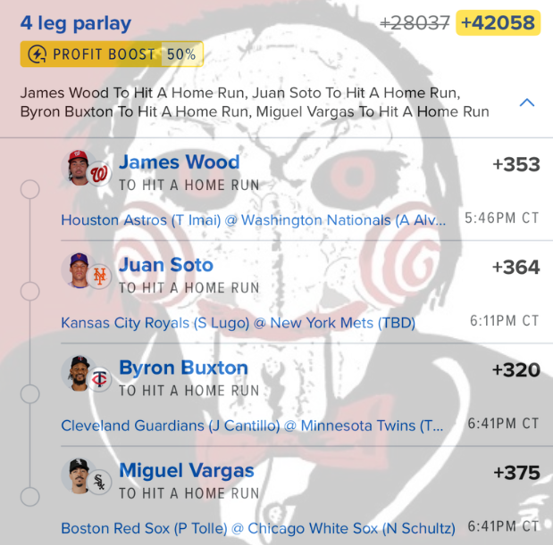 Jigsawbets's tweet photo. 7/7 HR Parlay https://t.co/IjzyLG1q8m