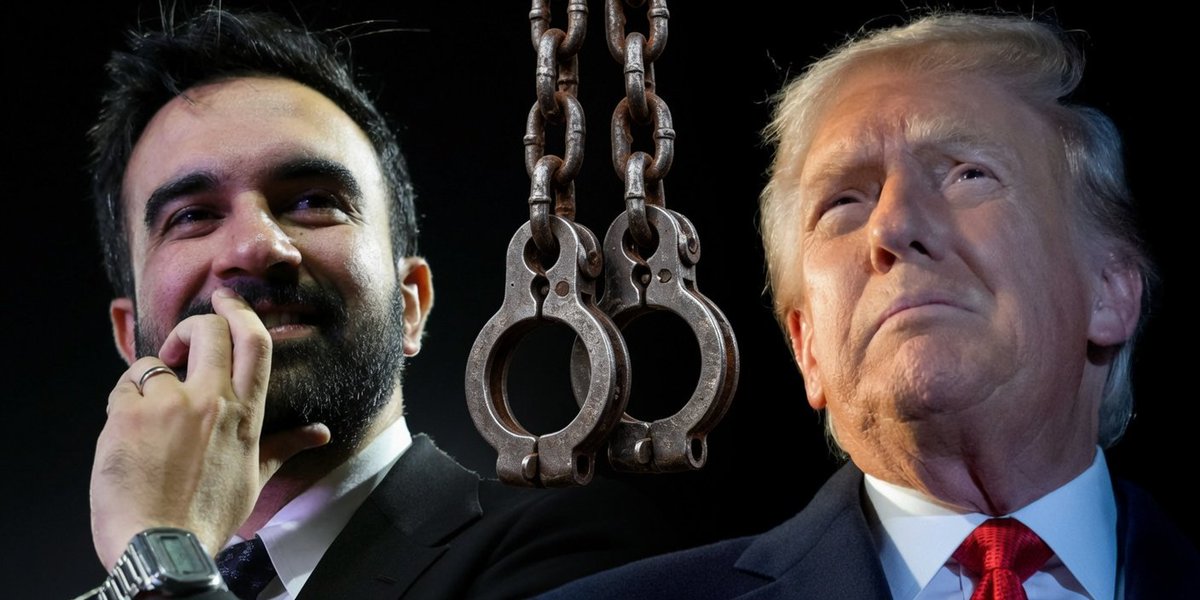 QMegaTrump's tweet photo. REPORTER: "Zohran Mamdani says that as mayor he will not let ICE arrest illegals."

TRUMP: "Then we'll arrest him."

Who else would pay any amount of money to see this?!? https://t.co/sKAYky5qxg