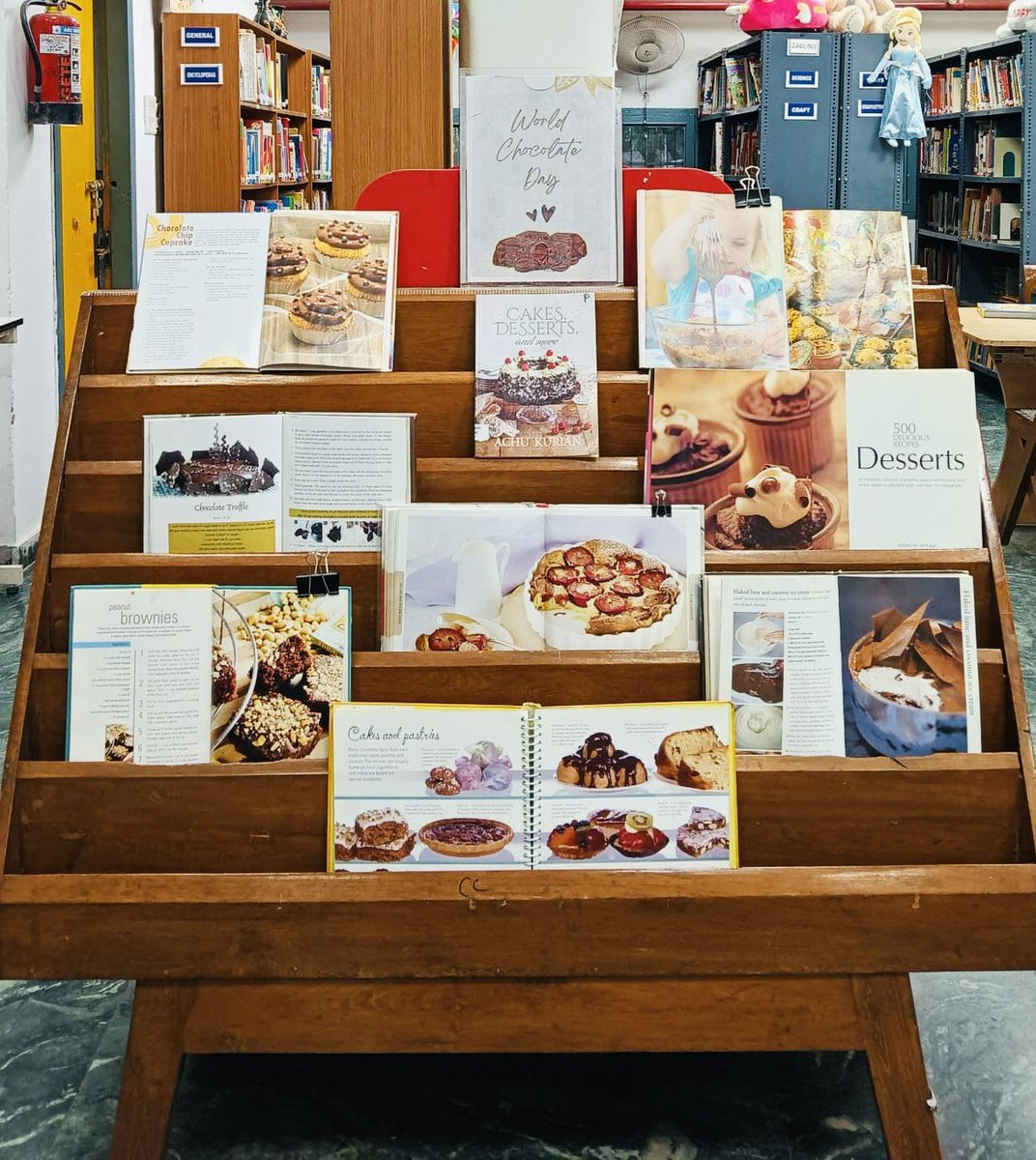 TSCSLibrary's tweet photo. Book Display organised in the Library on the occasion of World Chocolate Day today #WorldChocolateDay @RrrlfKolkata https://t.co/uJQQ21K1ll