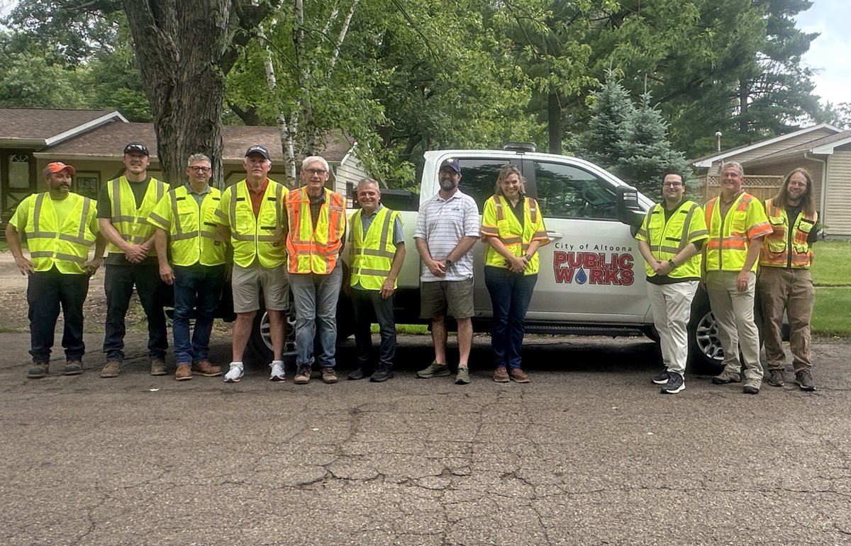 WisconsinDOT's tweet photo. FIXING THE ROADS: WisDOT leadership helped @GovEvers wrap up his annual “Pothole Patrol” tour over the last week with stops in Altoona, Wisconsin Rapids, South Milwaukee, Siren, and Superior. https://t.co/jlxkwpBerU
