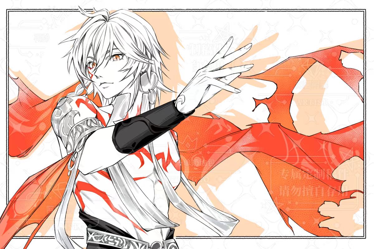 azo_ye53277's tweet photo. #BlackAndWhiteArt #illustration #Painting #HonkaiStarRail #Phainon #mydei https://t.co/ux6metVEC7