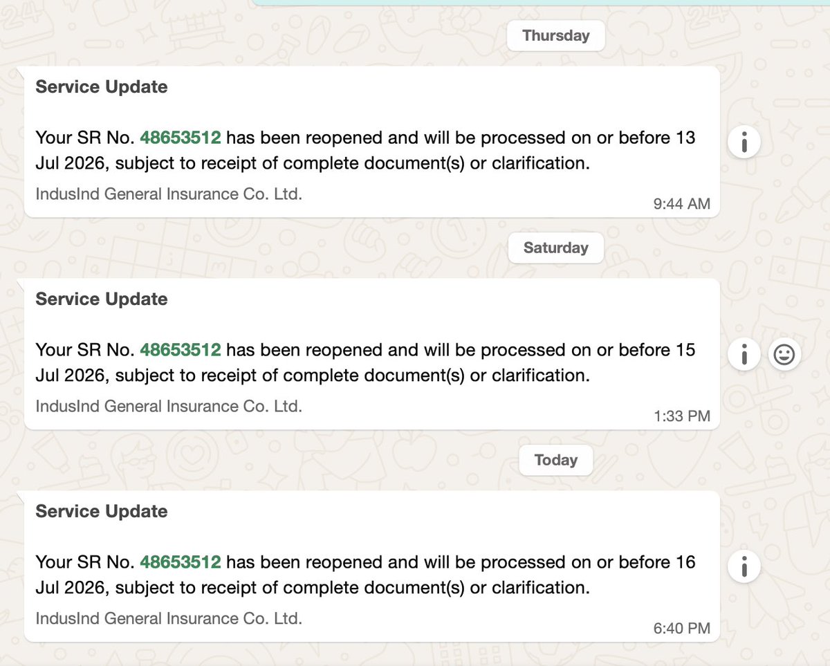 pravinsys's tweet photo. @IndusIndGenIn Why do you keep closing and reopening the same tickets with no reason ? Ticket originally created in June 10 it has been closed and reopened multiple times already. Such a pathetic service And when I call they keep repeating wait for 3 day to process ticket 🤣🤦‍♂️🤷‍♂️
@IndusIndGenIn https://t.co/xflz3riZyz