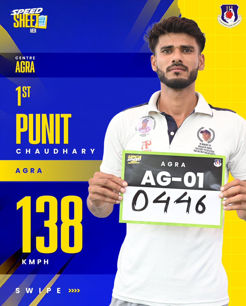 UPCACricket's tweet photo. The Pocket Radar stayed busy in Agra. Presenting the fastest male bowlers from UPCA Speed Hunt Agra. @BCCI
#UPCASpeedHunt #UPCA #Agra https://t.co/6rj5i9wEsx