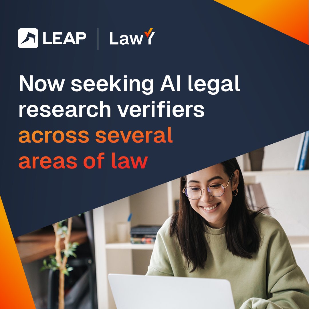 LEAP4Lawyers's tweet photo. LawY is expanding its network of verifiers! Experienced attorneys across many practice areas now have the opportunity to review AI-generated legal research, verify its accuracy, and suggest improvements if needed. Register your interest here ➡️https://t.co/oAj7Sc1ddD https://t.co/BhJUtyc5rK