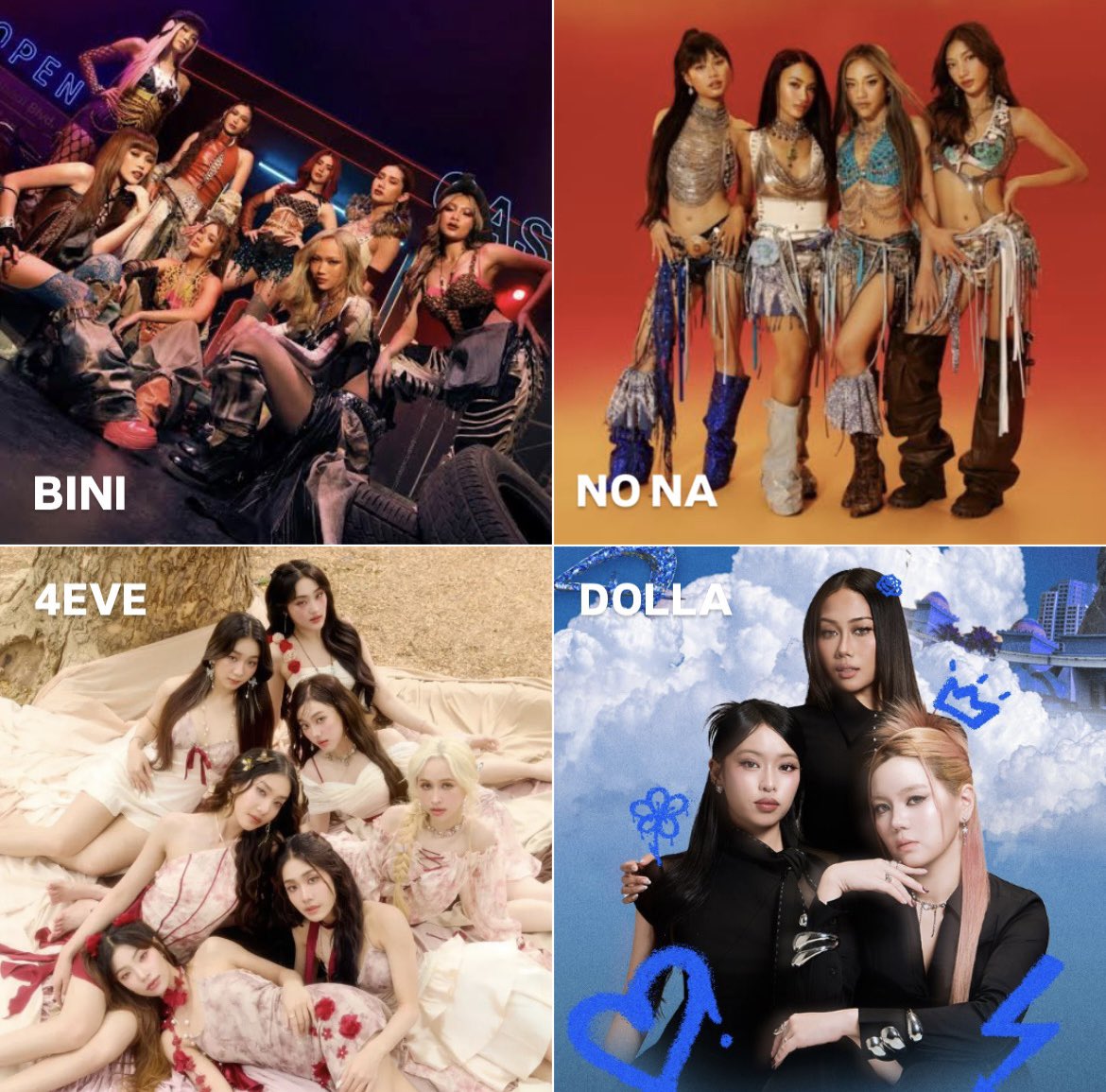 binisanctuary's tweet photo. Pag nagkaroon collaboration concert ang BINI, No Na, 4EVE, at DOLLA tatawagin na….

“4 SEAsters and a Concert”😅 https://t.co/mXk0tcfq5r