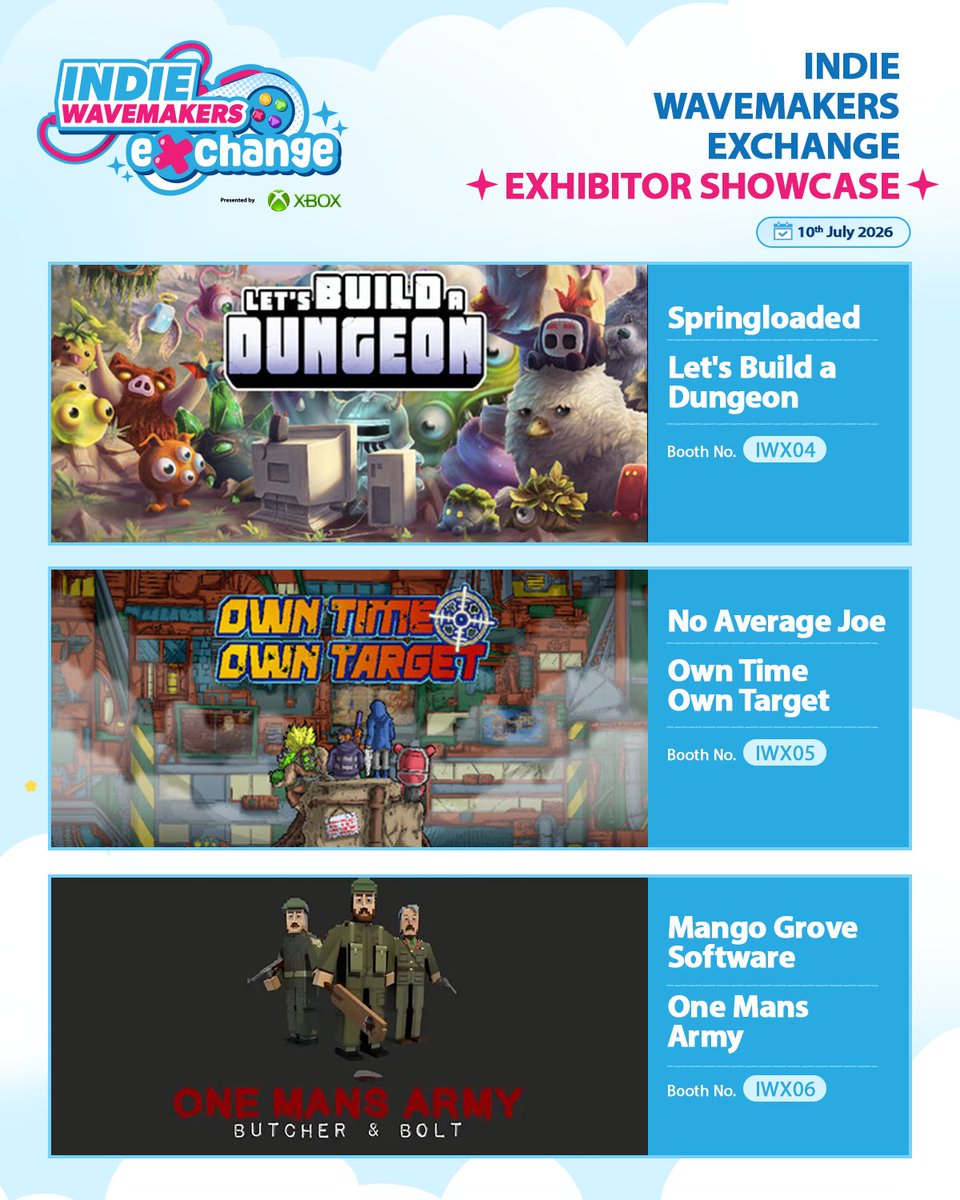 indiewavemakers's tweet photo. We are excited to share the games that will be exhibiting on the event floor! Make sure to check them out and give their games a try 🎮 https://t.co/ttBZjxKB7b