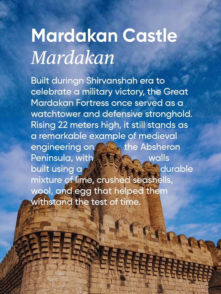 ExperienceAZE's tweet photo. In Azerbaijan, history lives beyond the pages.

Imagine climbing fortress walls that have watched over kingdoms for centuries, stepping inside ancient temples where civilizations once gathered, and wandering through medieval strongholds that still echo with stories of victory, resilience, and legend. Every stone carries a piece of the country's past, inviting you to slow down, look closer, and experience history where it happened.

Which landmark would you explore first? 🏰

Save this guide for your next trip to Azerbaijan and share it with someone who loves history, culture, and unforgettable journeys.

For more information, visit https://t.co/RsJHmYUhUj ❤️

#historicallandmarks #azerbaijantravel #azerbaijan #experienceazerbaijan