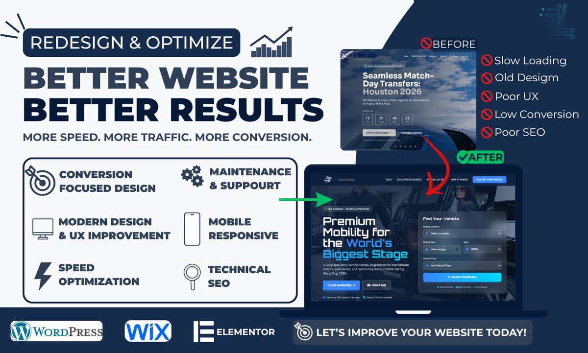 luqnova's tweet photo. Your website doesn't always need replacing.

Sometimes it just needs the right redesign.

⚡ Faster
📱 Mobile-first
🔍 SEO-ready
🎯 Built to convert

#WebsiteRedesign #WebDesign #SEO #WordPress #WixStudio #Luqnova https://t.co/XSLHaDVMZv