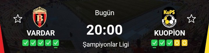 DonBaggioo's tweet photo. 🇲🇰 Vardar ⚔️ Kuopion 🇫🇮

📊 İdeal Tercih: KG Var
⚡ Riskli Tercih: 2.5 Üst &amp; KG Var
🎯 Skor Tercihi: 2-1 https://t.co/qQ248DhCqM