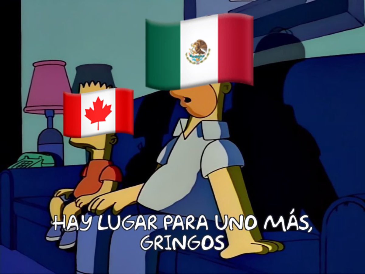 SoySimpsonito's tweet photo. Canadá y México recibiendo a EE.UU. como el último anfitrión eliminado: https://t.co/fanD5KKaua