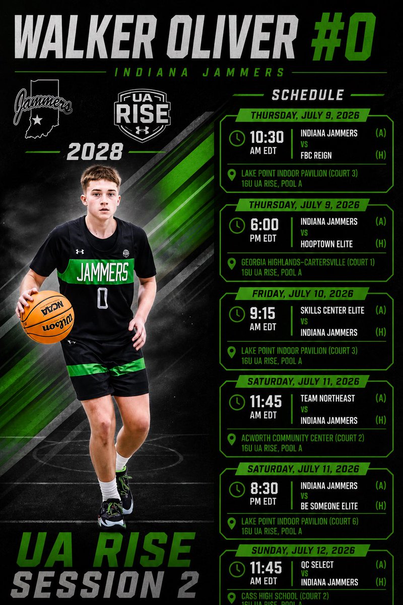 walkmanoliver11's tweet photo. Walker Oliver #0
Indiana Jammers 16u UA Rise
UA Rise Session 2 Schedule 
Atlanta, Georgia https://t.co/EMGaOytQIU
