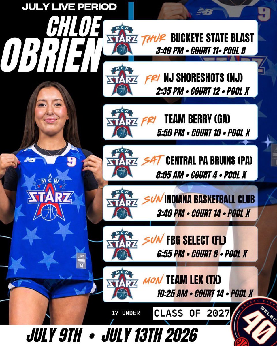 ChloeOB82874441's tweet photo. Below is my schedule for live period in Hamilton, Ohio the 9th-13th. Can’t wait to play with my MCW teammates!  @BerkshireGvbb @MCWSTARZ https://t.co/3H99RLbpcs
