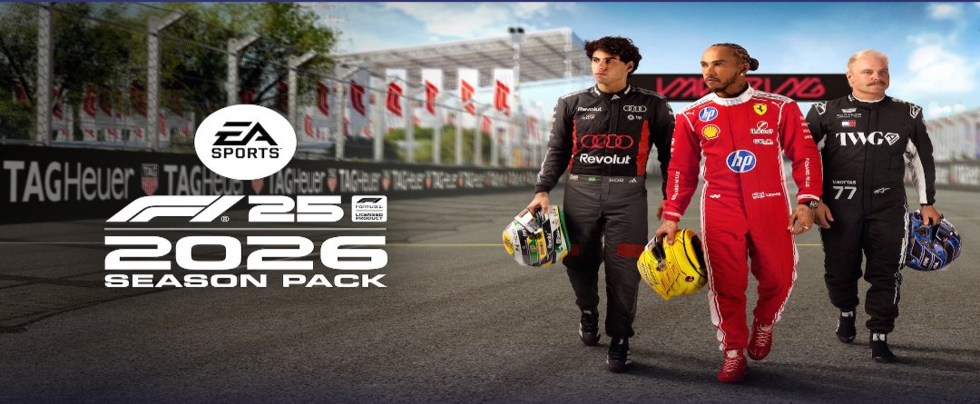 GISALEGEND's tweet photo. Latest game giveaway is Got a Copy of F1 25 the 2026 Season Pass to giveaway, to win a copy, just like, RT &amp; follow, tag who would be the first person you'll race on this too. Winner announced at 3pm tomorrow. https://t.co/KMmaygPA8p
