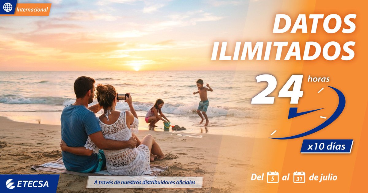 EtecsaMatanzas's tweet photo. Recuerda contactar con nuestros distribuidores oficiales del 5 al 31 de julio, entre 500 CUP y 1 250 CUP podrán disfrutar de Datos Ilimitados por 24 horas, válidos por 10 días.
 #RecargaInternacional
#EtecsaConCuba https://t.co/xxFHiK7Io0