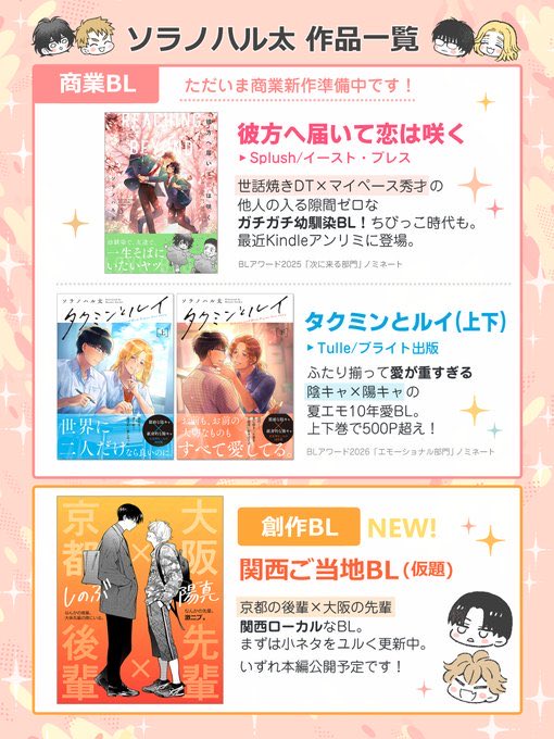 (2/2)陰キャ×陽キャBL「#タクミンとルイ」
これからの季節にぴったりな
愛が重い2人が紡ぐ夏の10年物語です!
上下巻でたっぷり楽しめますので、よろしければぜひ読んでみてください✨
(詳細はbioや固定ポストにて🌻)
https://t.co/wMz7YFqCUP
