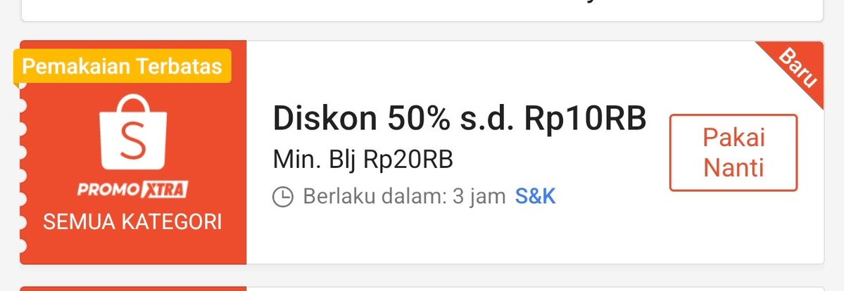 kimmyexp's tweet photo. klem buat nanti malem

DISKON 50% 10RB ⏱️00:00

Kode: SERBURABU8JUL

📍minbel 20RB
📍berlaku all produk bertanda XTRA
(bisa minyak goreng dll)

Input kodenya disini sekarang:
https://t.co/JoHAVVer2Y

+bisa combo diskon payment spaylater 25RB minbel 50RB klo ga delay

‼️jam 23:50 ada 50% 10RB fesbol
