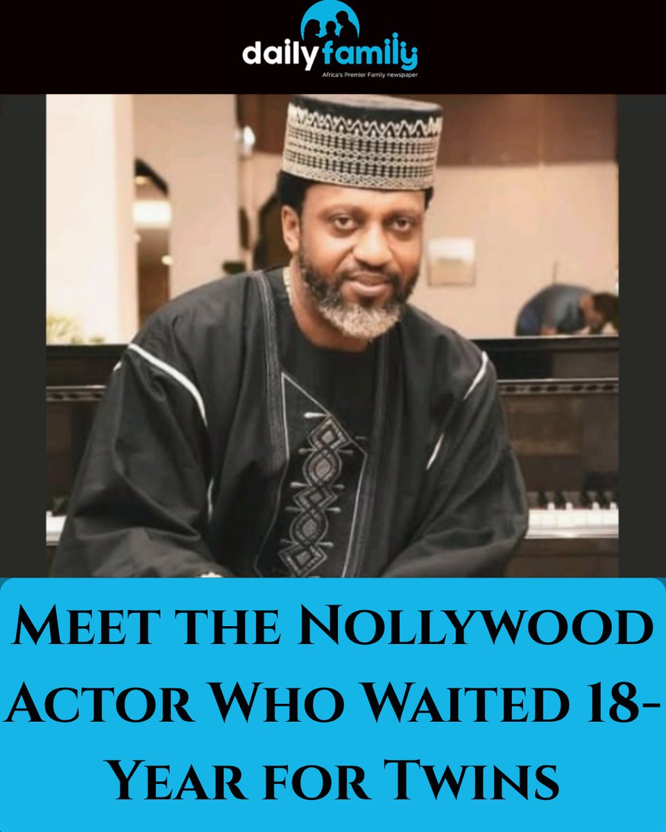 dailyfamilyng's tweet photo. Veteran Nollywood actor Ricardo Agbor has shared his 18-year journey to fatherhood and the painful loss of his mother, who died in his arms.

He spoke about his marriage, unwavering faith, and the twins he prayed for despite years of waiting in an emotional interview. https://t.co/BfuiEo66NO
